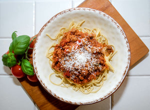 Spaghetti Bolognaise. A rich, slow-cooked bolognaise sauce with our own minced beef and served with Italian spaghetti.